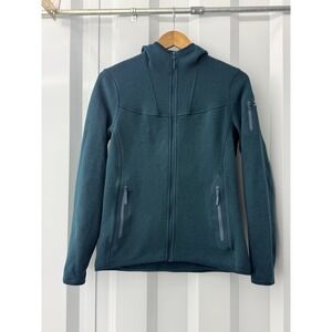 Arc'Teryx Covert Full Zip Fleece Hoodie blue-green Jacket Women's Size M